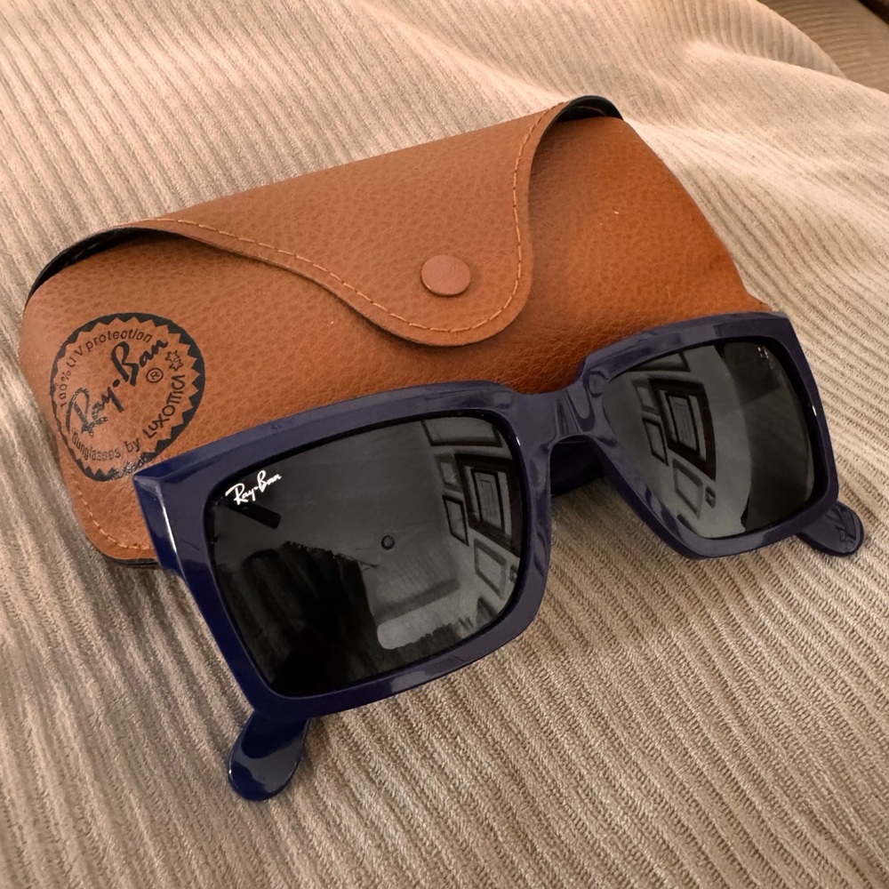 Ray-Ban Navy Square Sunglasses with Black Lenses